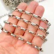 Oxidized Sterling Silver Smooth Oval Chain